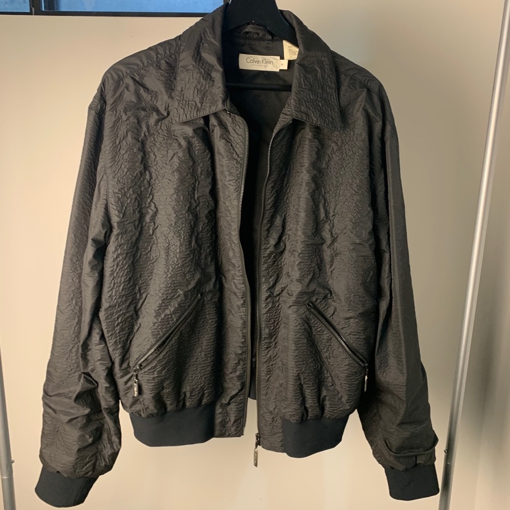 Calvin Klein collection crinkle texture pvc jacket